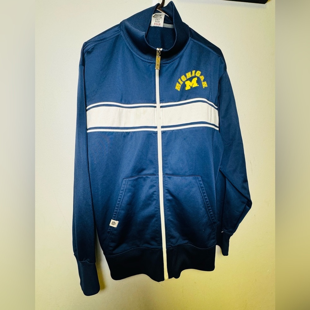 Mens ESPN University L Blue University Of Michigan Wolverines Full Zip Jacket